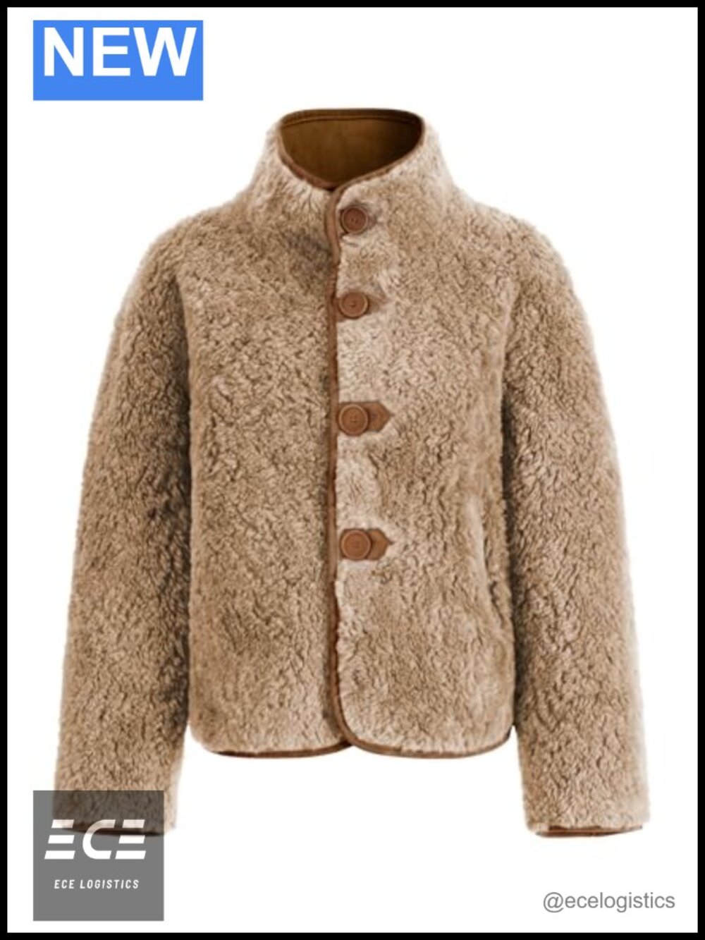 FLAVOR Womens Reversible Faux Suede Wool Faux Fur Coat Button Down
